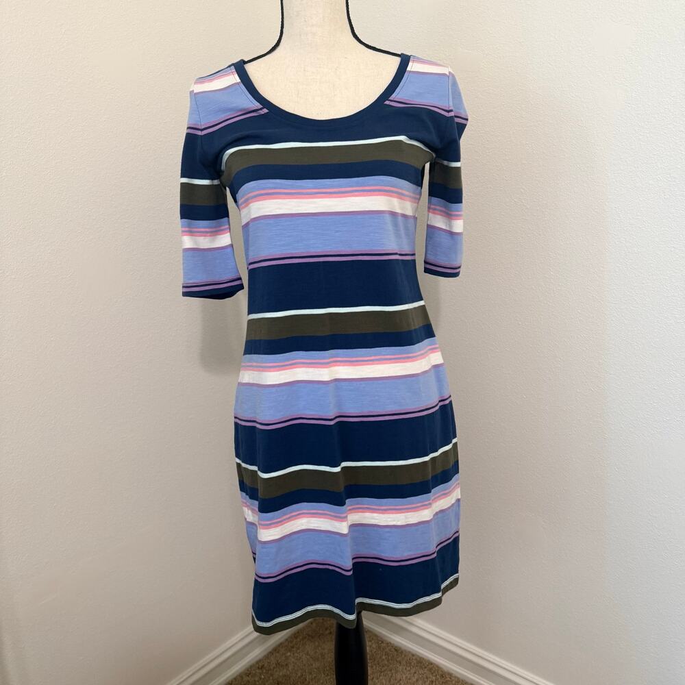 Tommy Bahama Shore Stripe Blue Scoop Neck Dress - Womens Small EUC